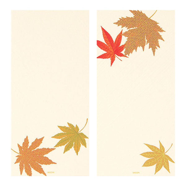 Midori Message Letterpad - Falling Leaves (Silk Printing)