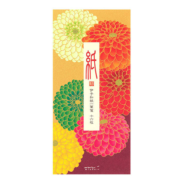 Midori Message Letterpad - Pompon Chrysanthemum (Silk Printing)