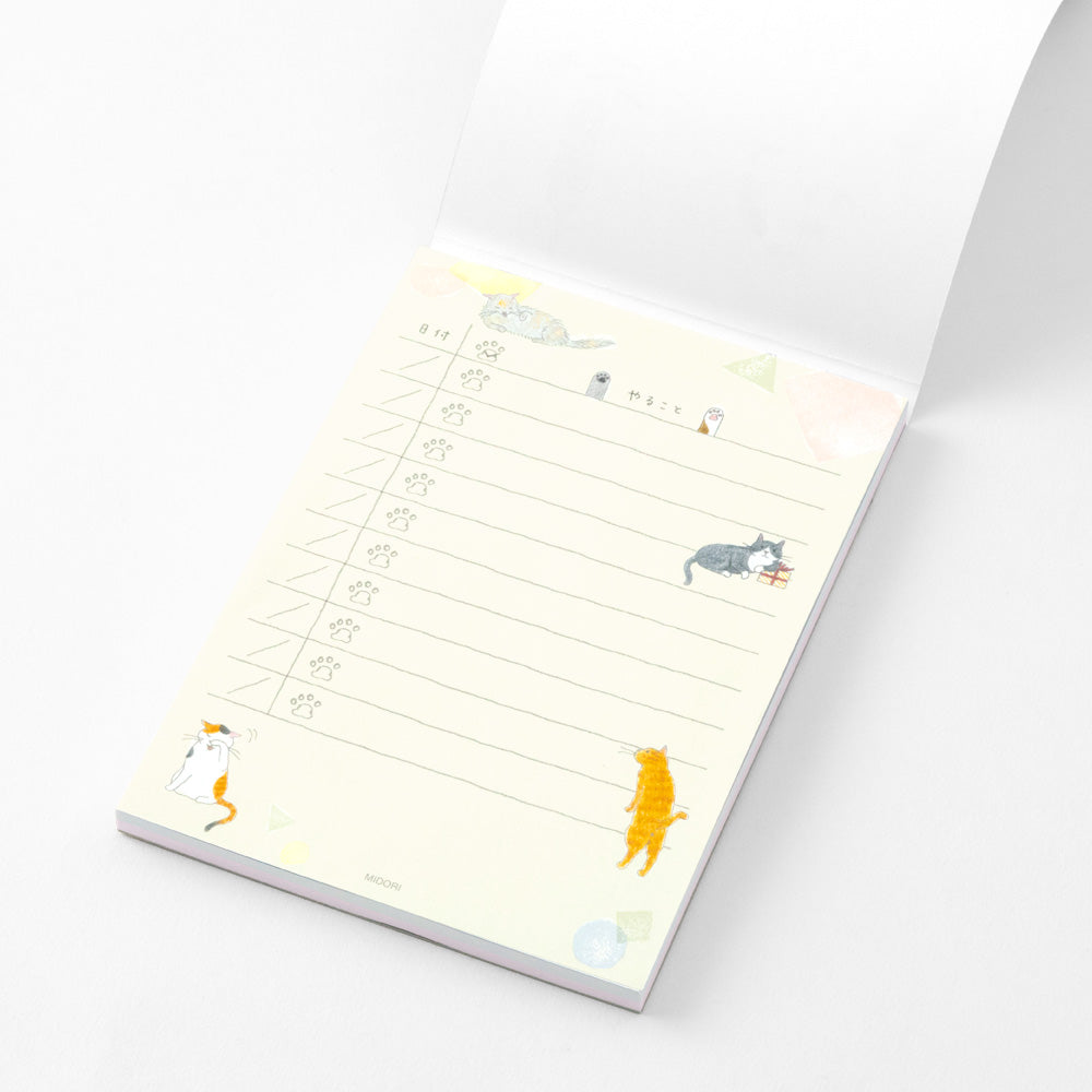 Midori To Do Memo Pad - Cat