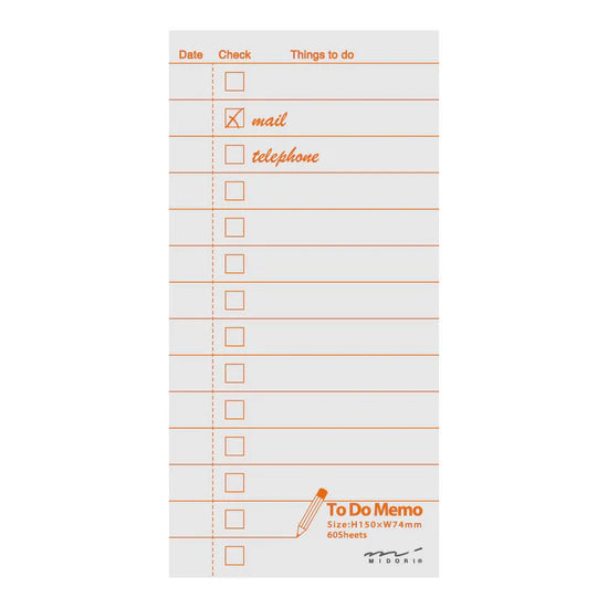 Midori To Do Memo Pad - Gray