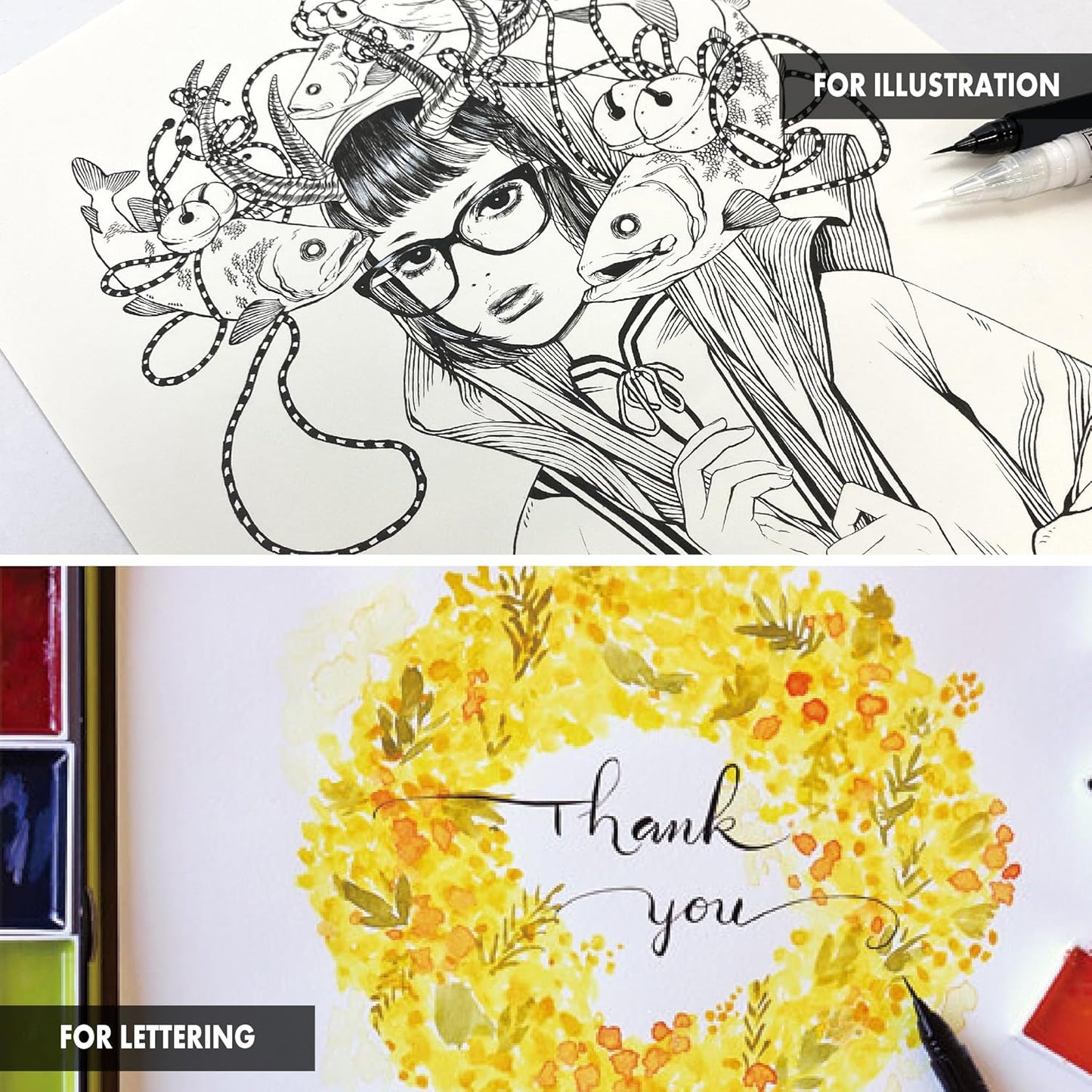 Kuretake Zig Cartoonist ai Liner Brush Tip Pen - Sepia (Ultra Fine)