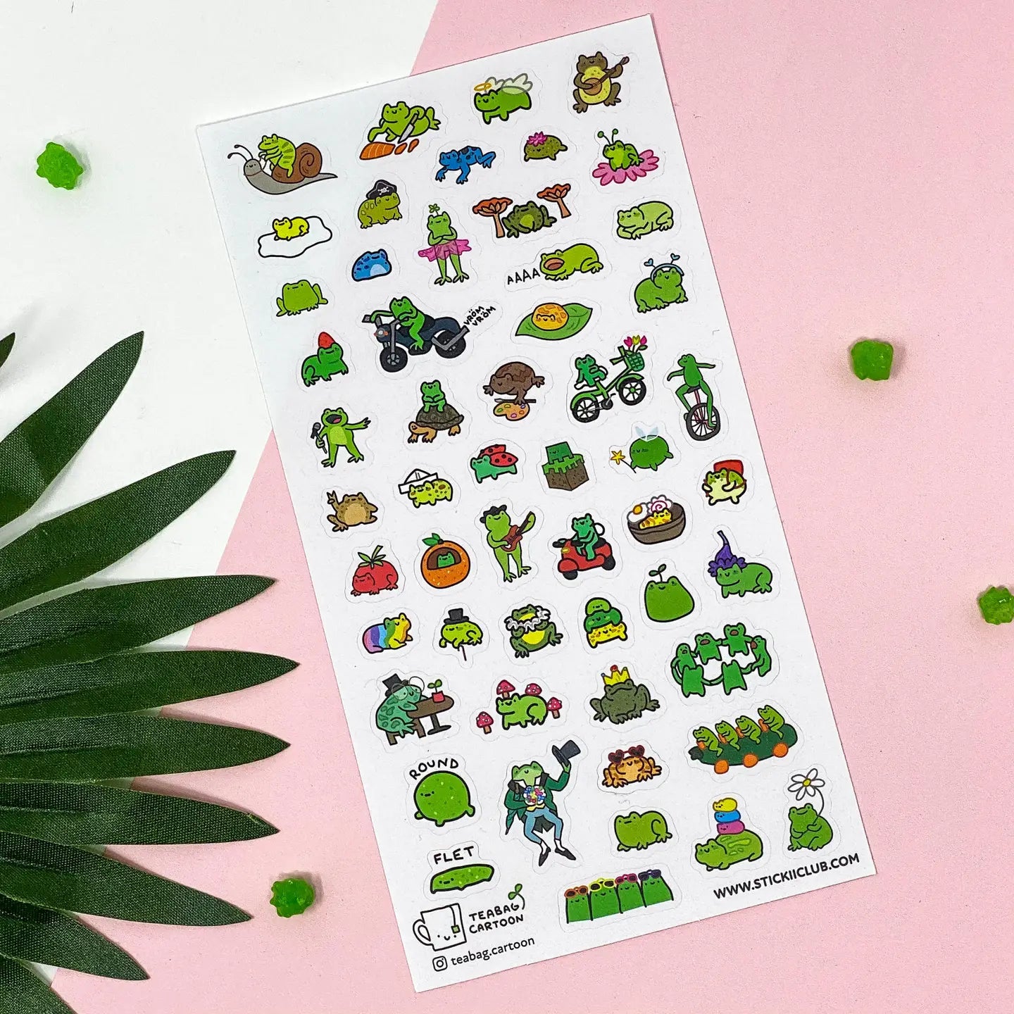 Faire Stickii Sticker Sheet - Little Frogs