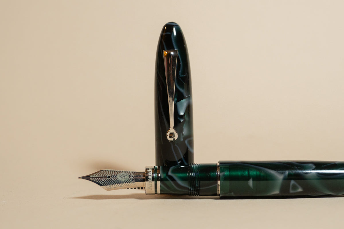Pre-Owned Armando Simoni Club Ogiva Medio Green Lagoon Fountain Pen