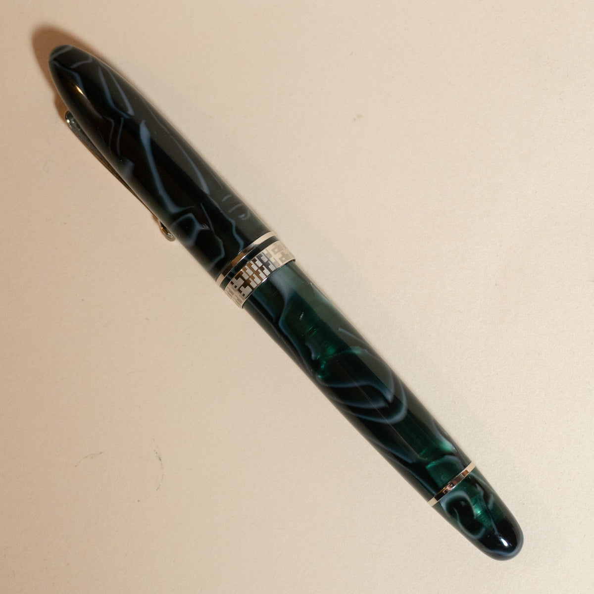 Pre-Owned Armando Simoni Club Ogiva Medio Green Lagoon Fountain Pen