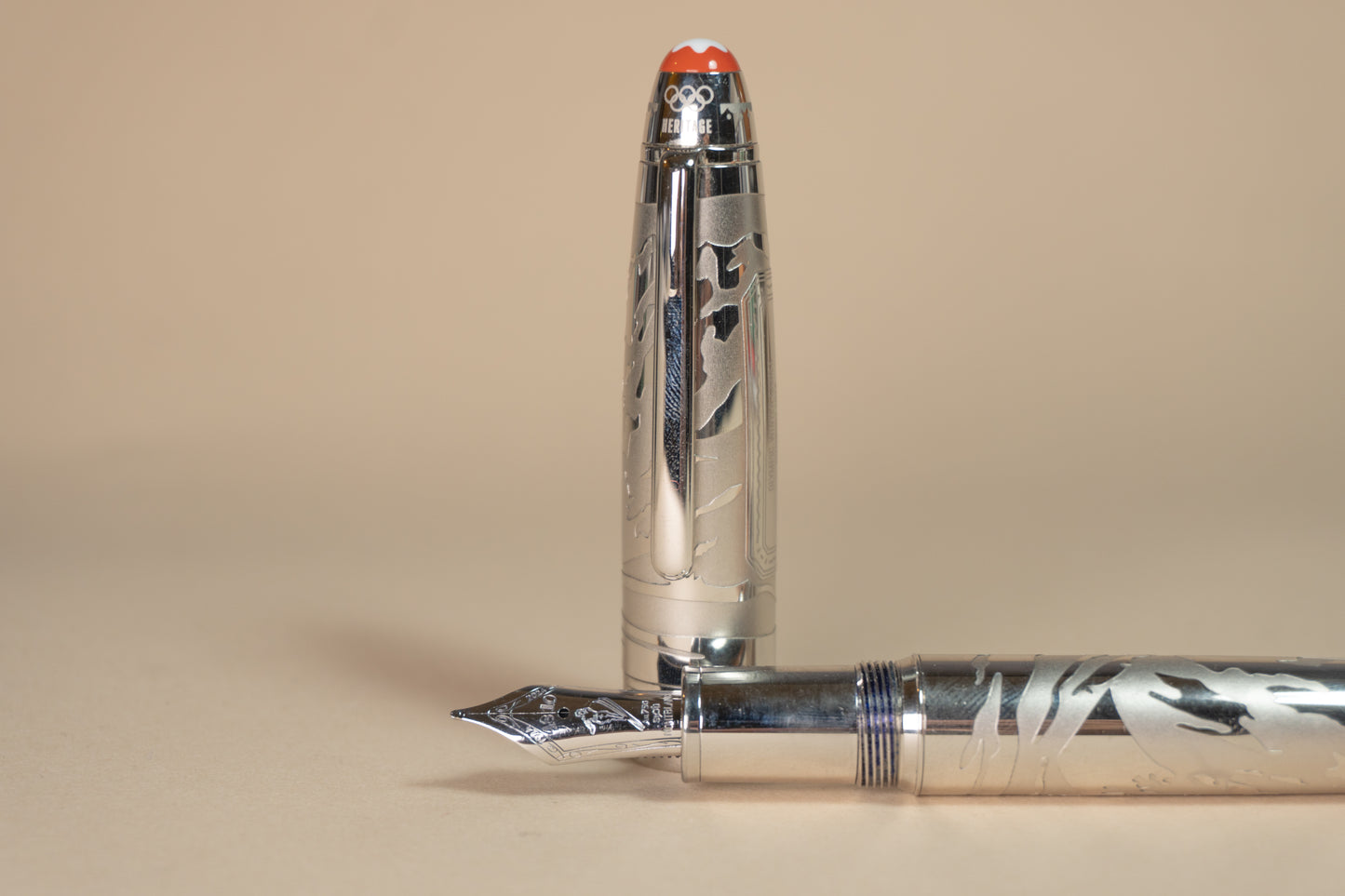 Pre-Owned Montblanc Meisterstuck x Olympic Heritage Chamonix 1924 Solitaire LeGrand Fountain Pen - Medium