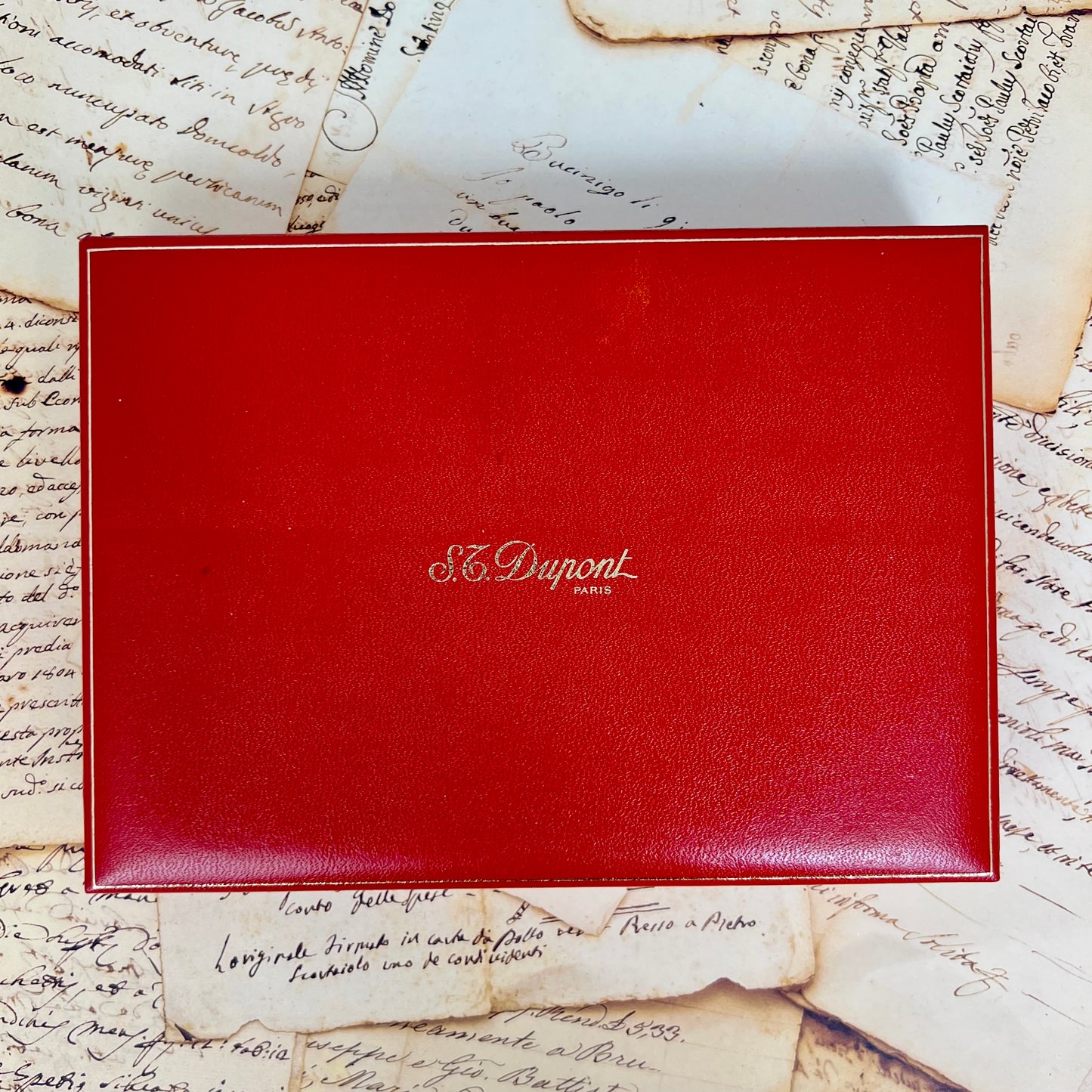 Pre-Owned S.T. Dupont Montparnasse Silver Plated with Gold Trim Set 18K M