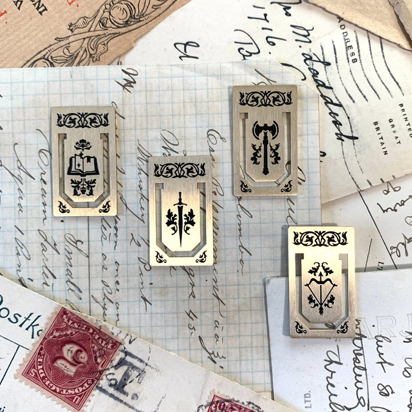The Creeping Moon Brass Page Markers (Set of 4)
