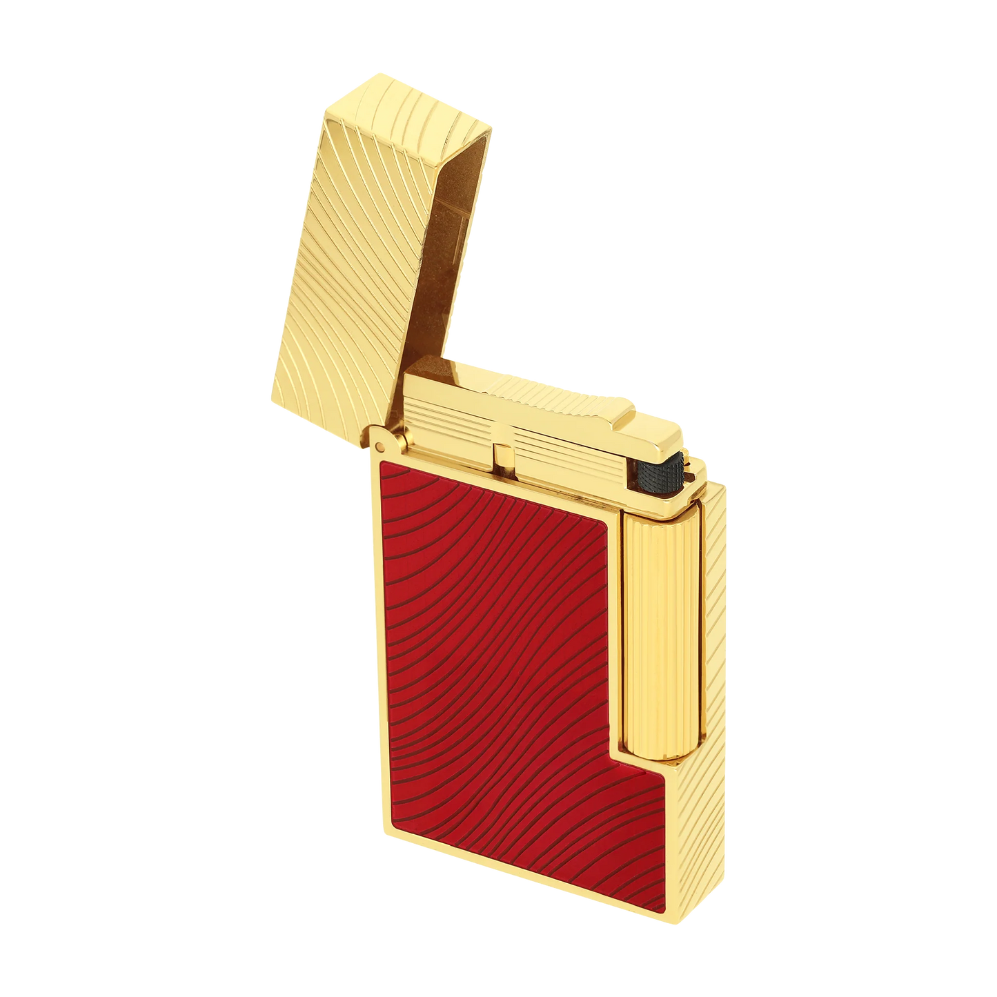 S.T. Dupont Ligne 2 Lighter - Horse Mane Guilloche: Red with Gold