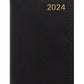 Letts of London 2024 Belgravia Mini Pocket Week to View Leather Planner - Black