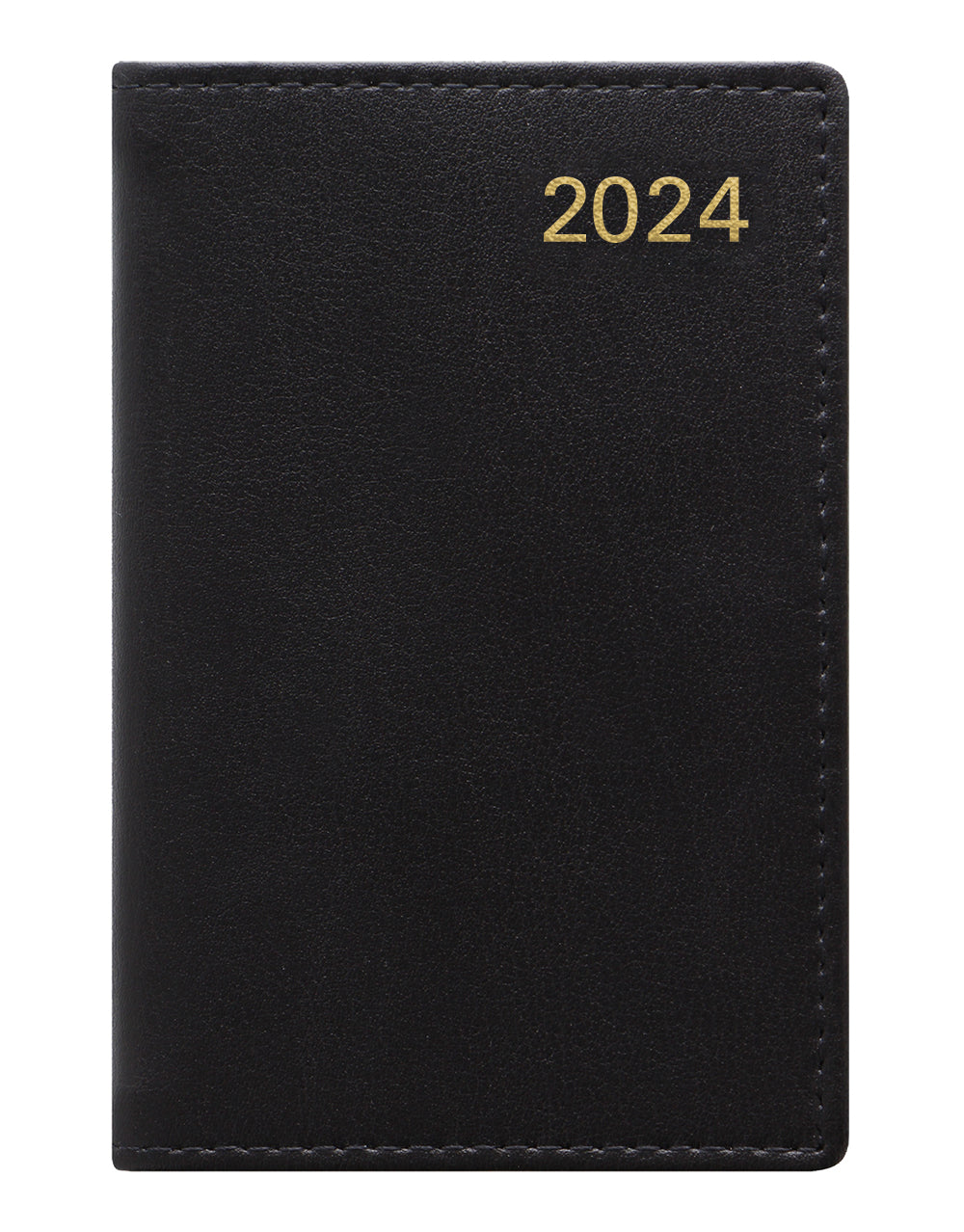 Letts of London 2024 Belgravia Mini Pocket Week to View Leather Planner - Black