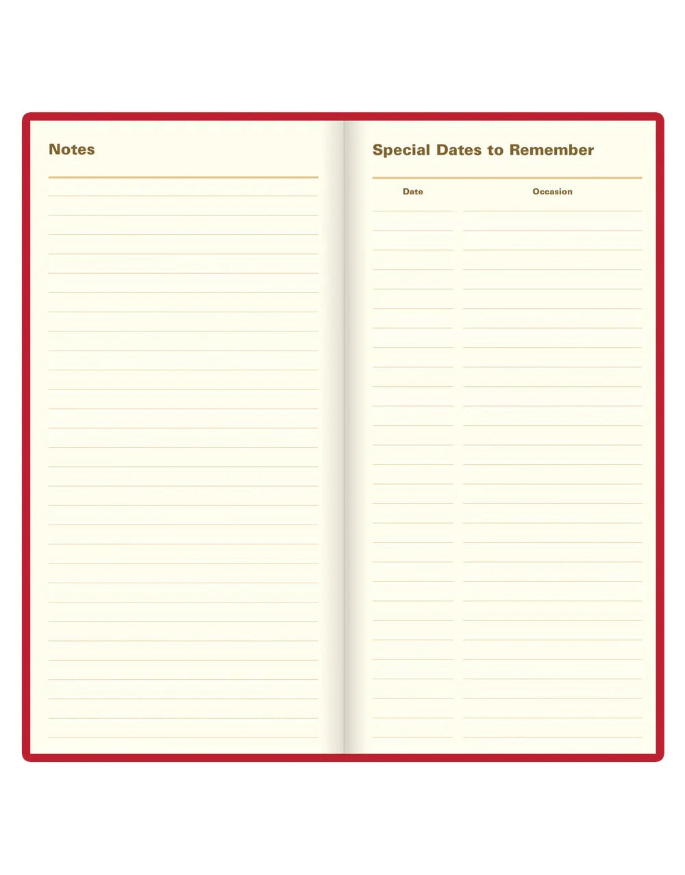 Letts of London 2026 Signature Bonded Slim Planner - Red