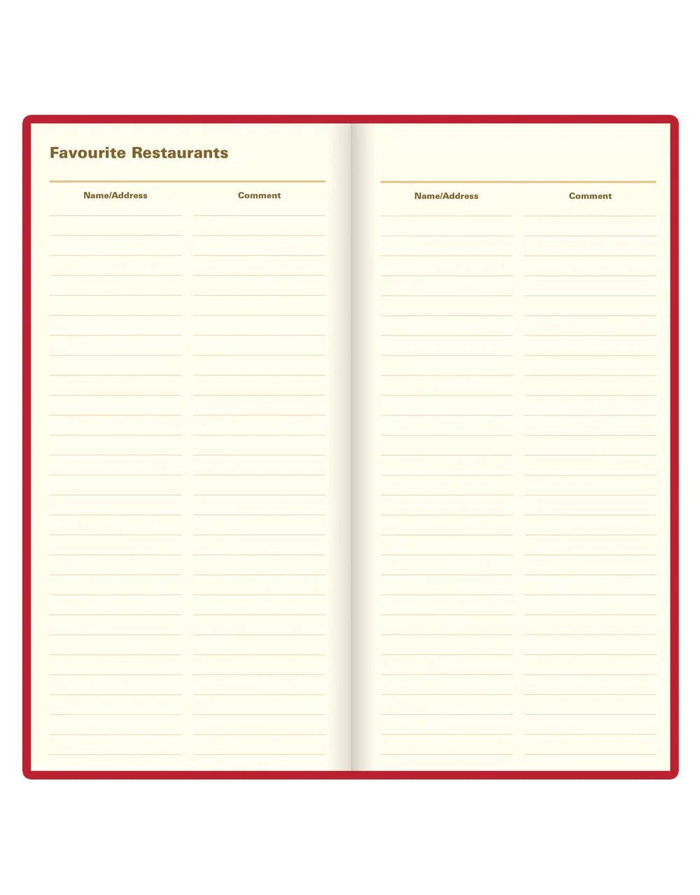 Letts of London 2026 Signature Bonded Slim Planner - Red