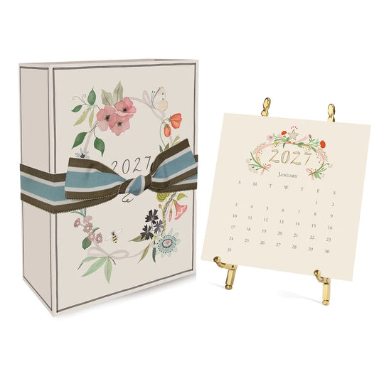 Karen Adams Designs 2027 Classic Desk Calendar - Gold Easel