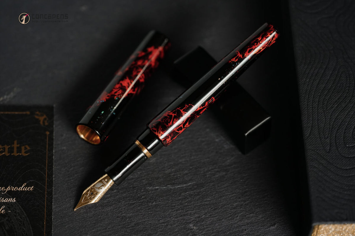 ConCoPens Traditional Vietnamese Lacquer Fountain Pen - Inferno