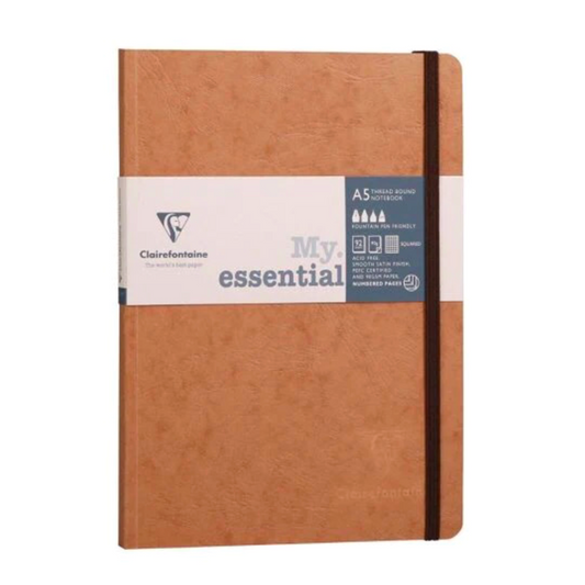 Clairefontaine #79343 My Essential Dotted A5 Notebook (6 x 8.25) - Tan