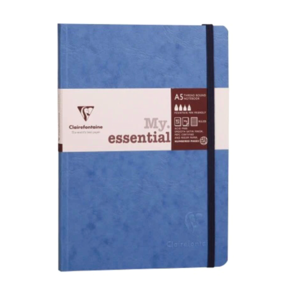 Clairefontaine #793434 My Essential Dotted A5 Notebook (6 x 8.25) - Blue