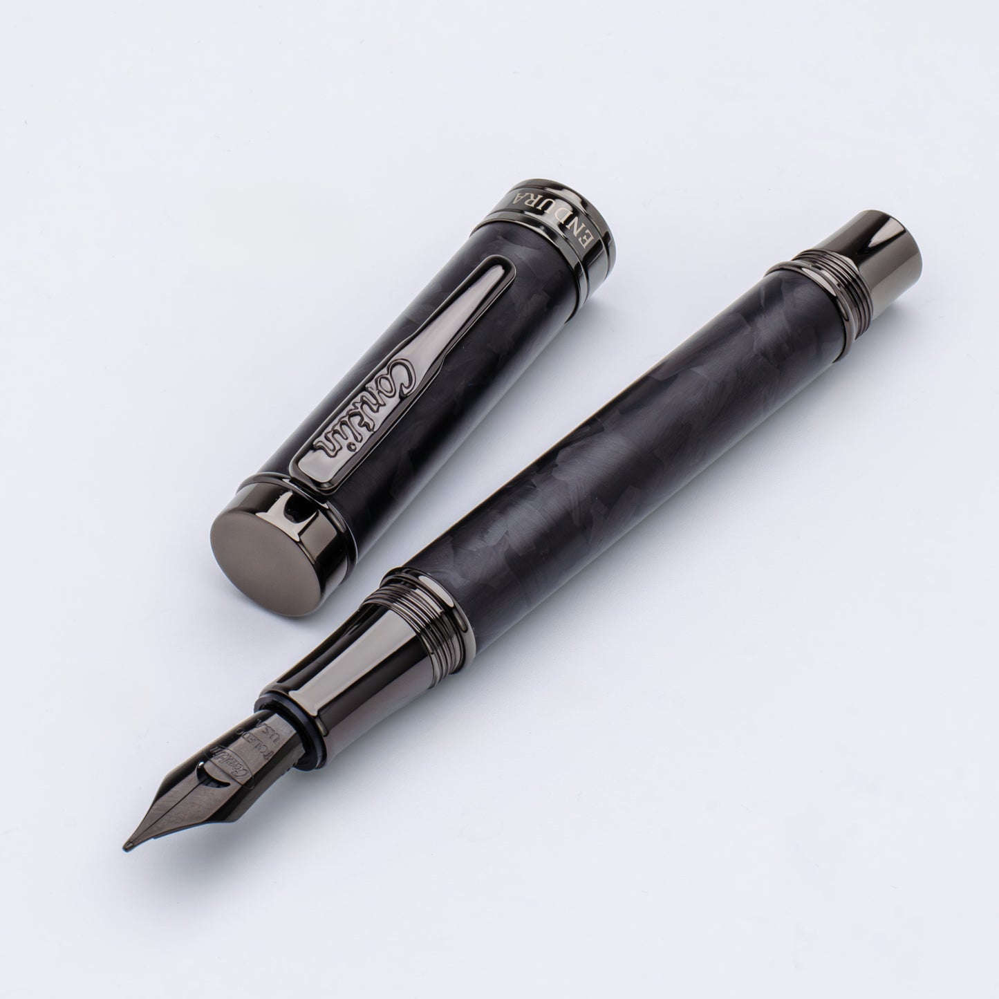 Conklin Endura Fountain Pen - Forged Carbon Fiber with Gunmetal Trim