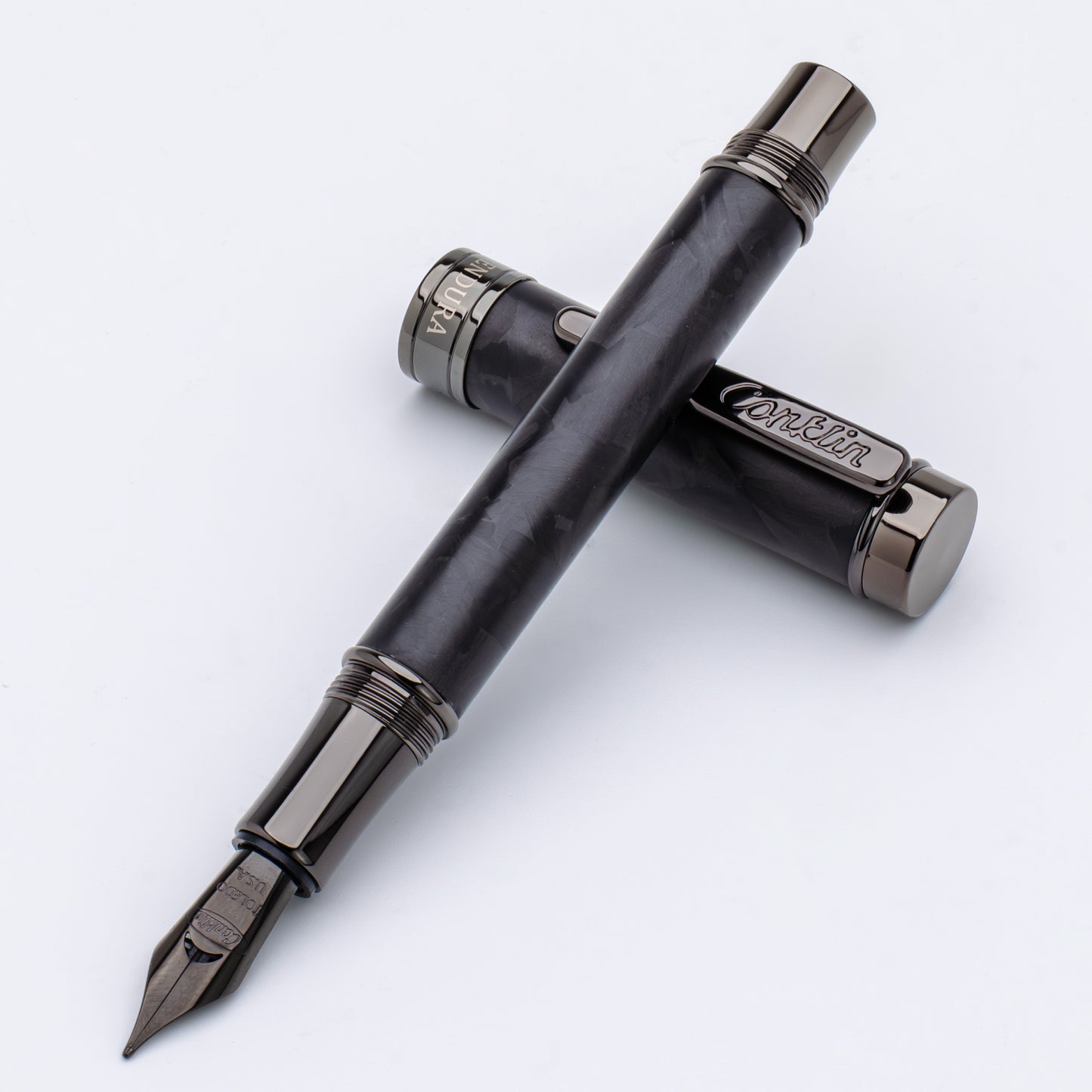 Conklin Endura Fountain Pen - Forged Carbon Fiber with Gunmetal Trim
