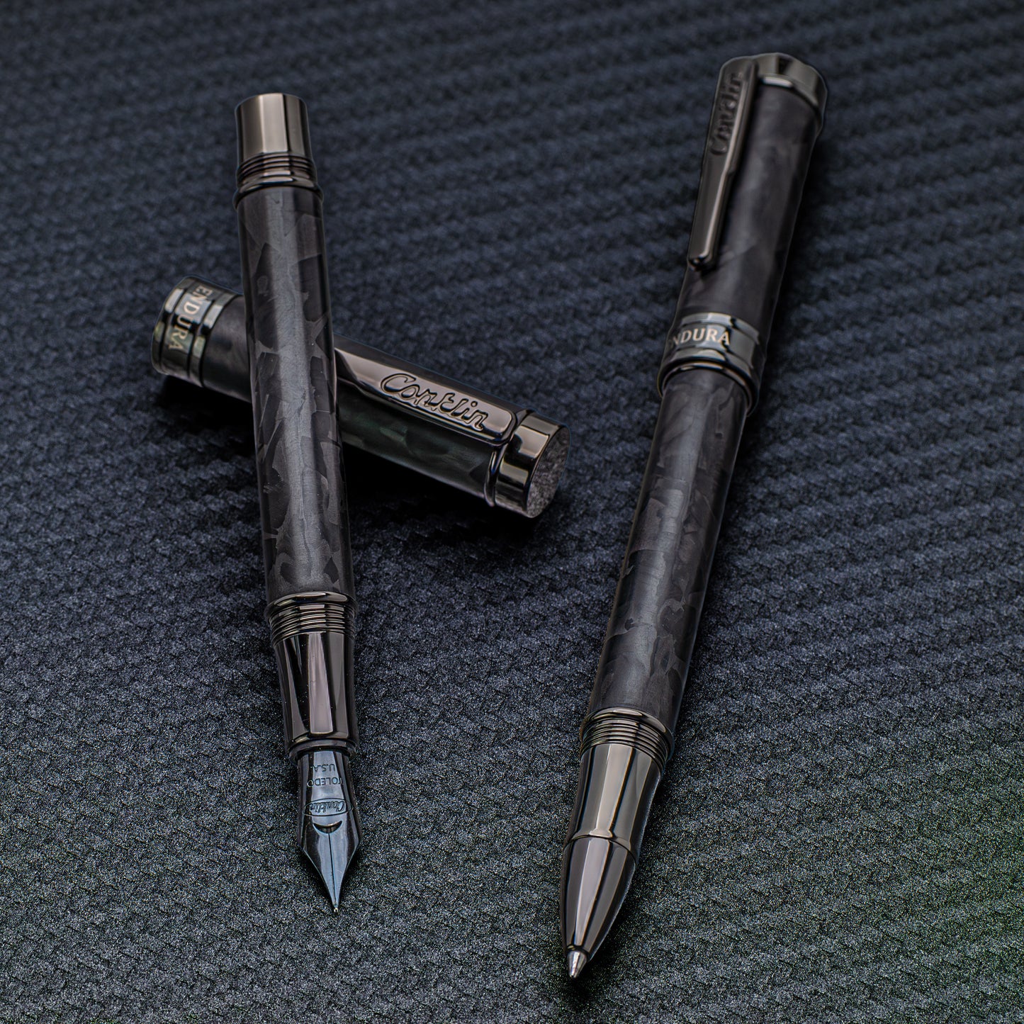 Conklin Endura Rollerball - Forged Carbon Fiber with Gunmetal Trim