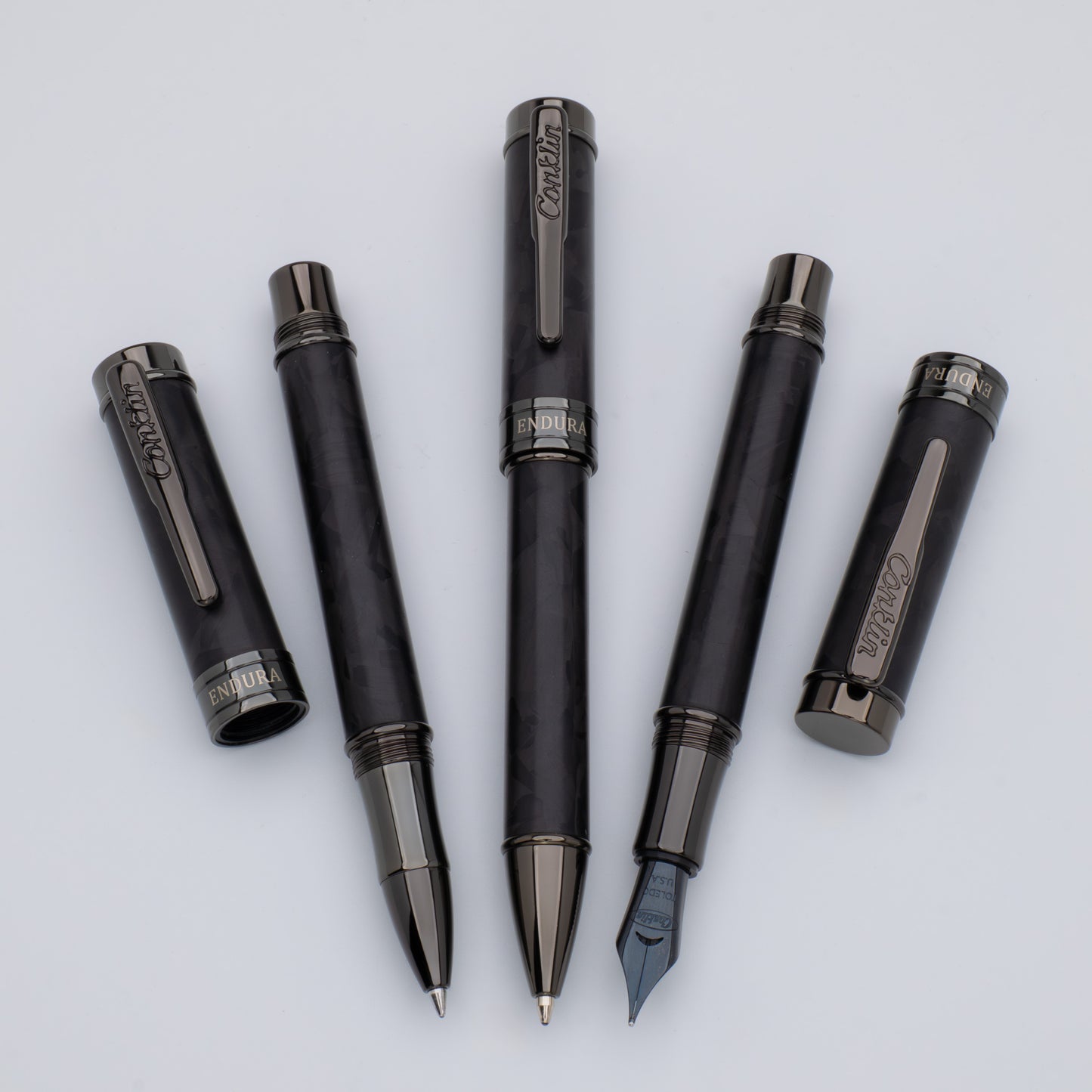 Conklin Endura Rollerball - Forged Carbon Fiber with Gunmetal Trim