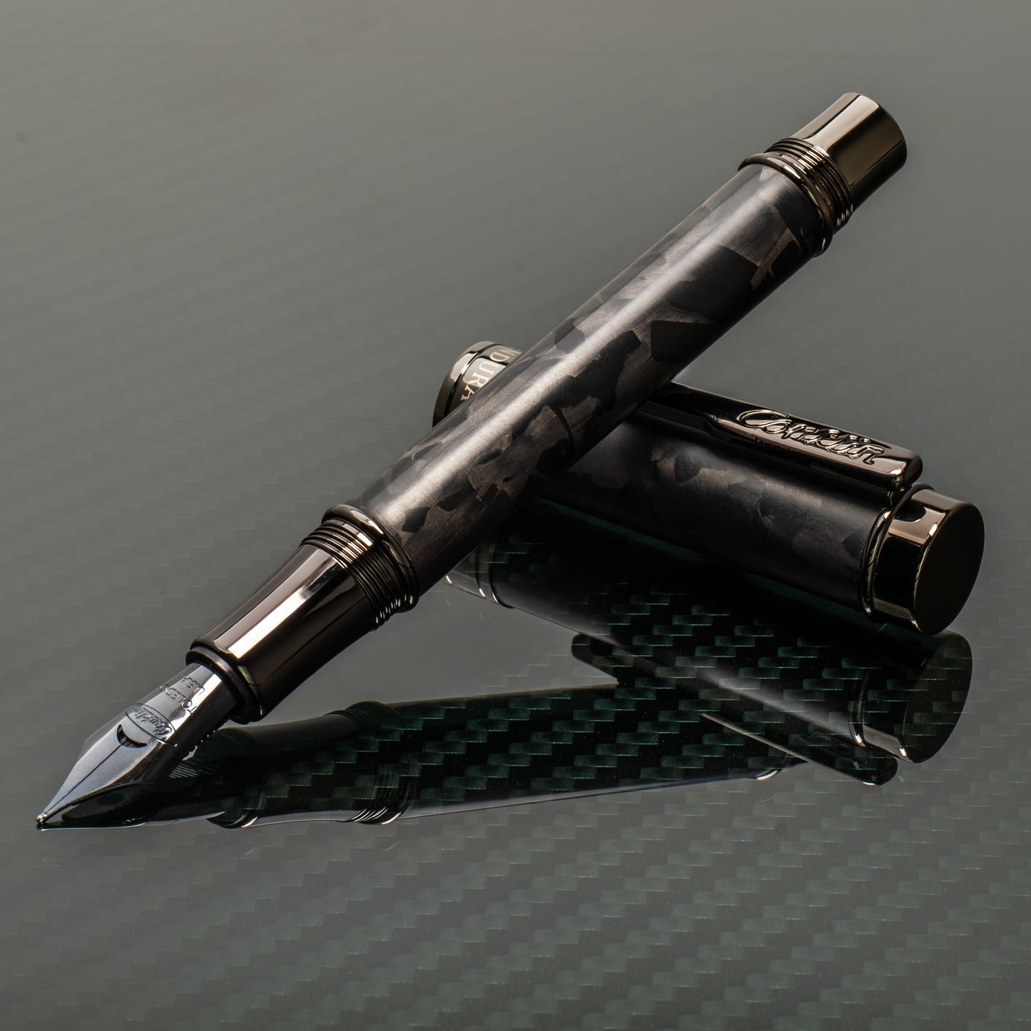 Conklin Endura Fountain Pen - Forged Carbon Fiber with Gunmetal Trim