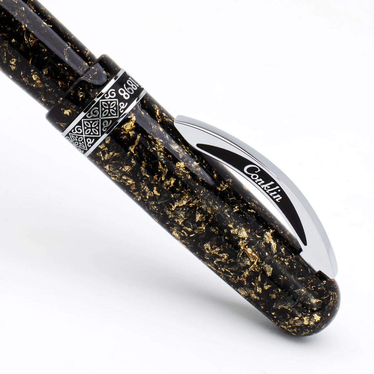 Conklin 1898 Solaris Collection Fountain Pen - Black with Chrome Trim (Limited Edition)