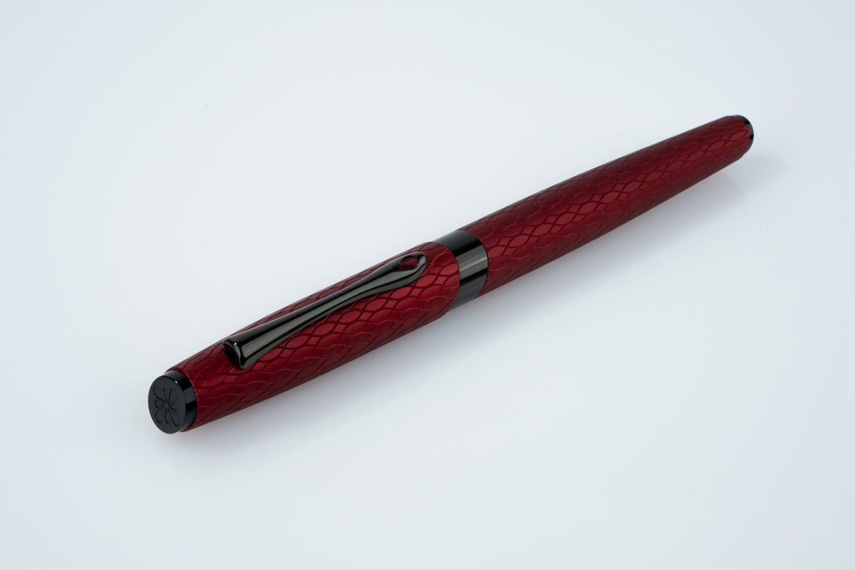 Diplomat Cobra Fountain Pen - Burgundy Guilloche