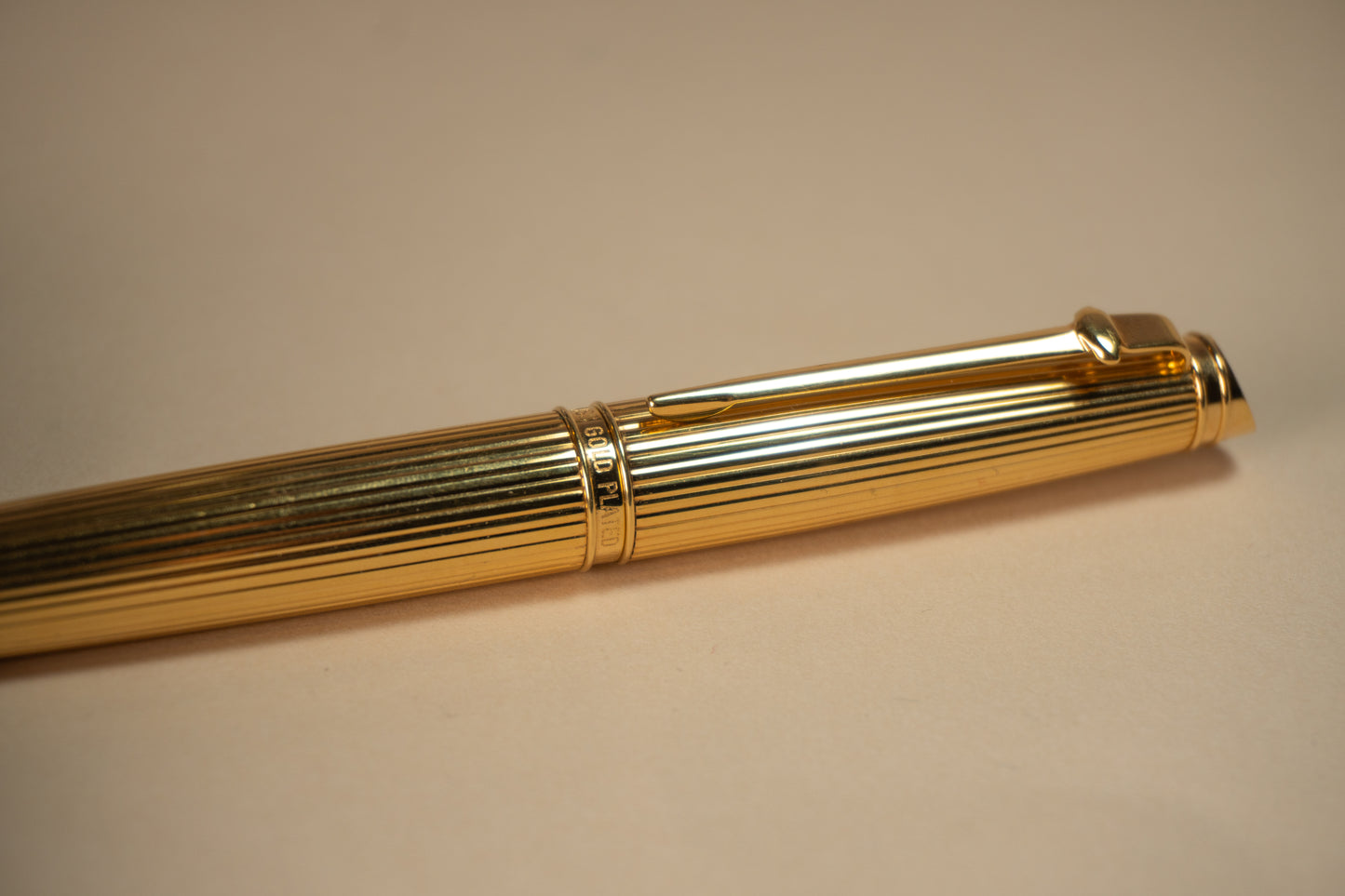 Pre-Owned Caran d'Ache Leman Godron Gold Plated Fountain Pen - Medium