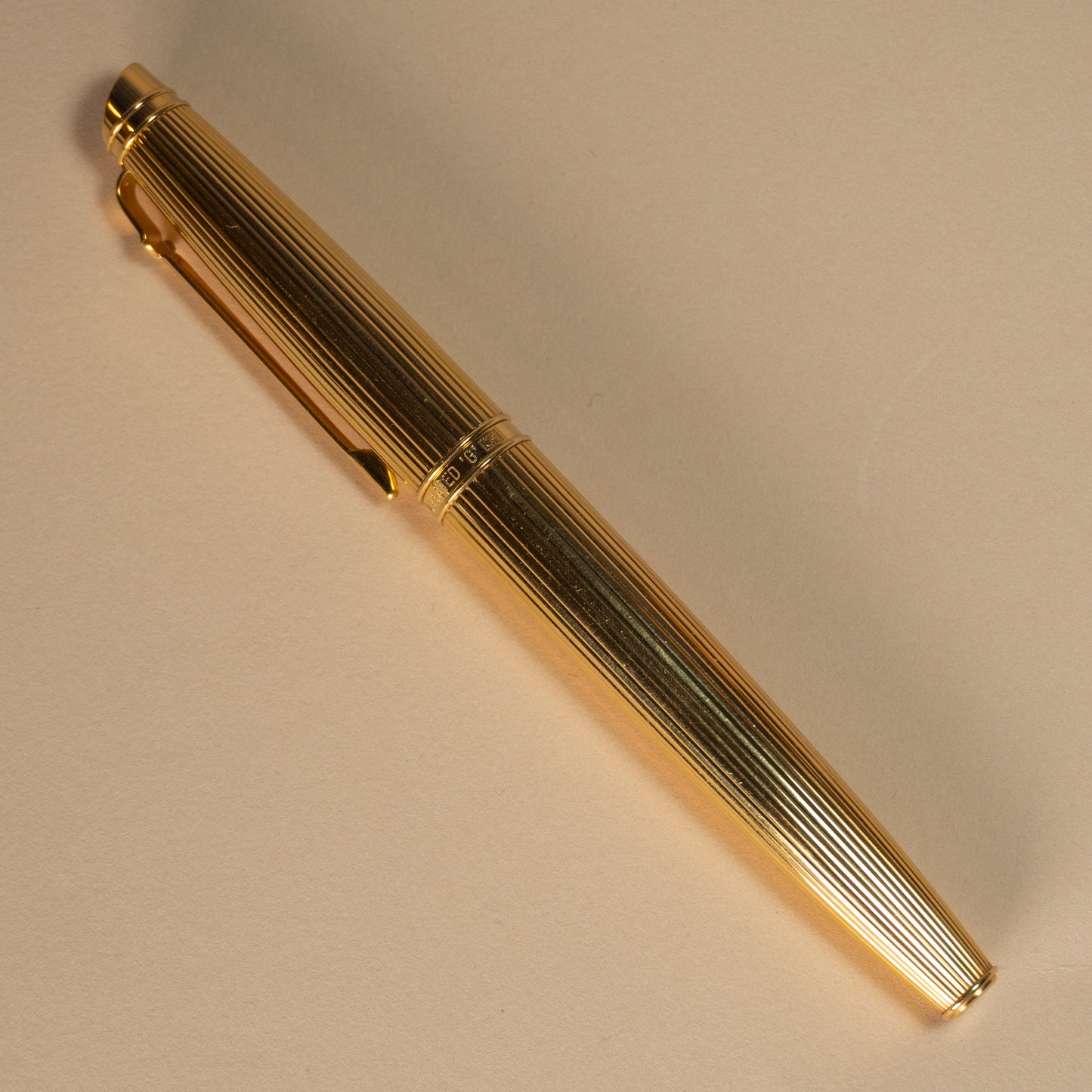 Pre-Owned Caran d'Ache Leman Godron Gold Plated Fountain Pen - Medium