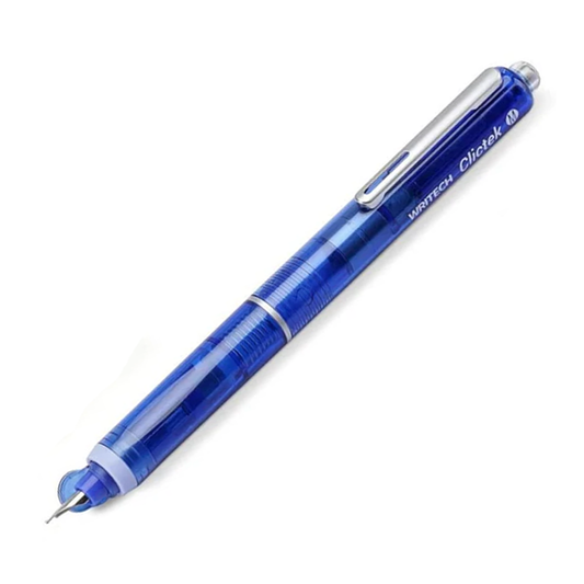 Writech Clictek Retractable Fountain Pen - Clear Blue