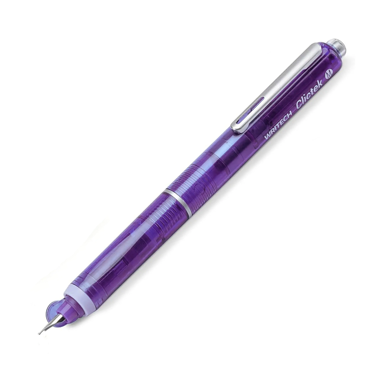 Writech Clictek Retractable Fountain Pen - Clear Purple