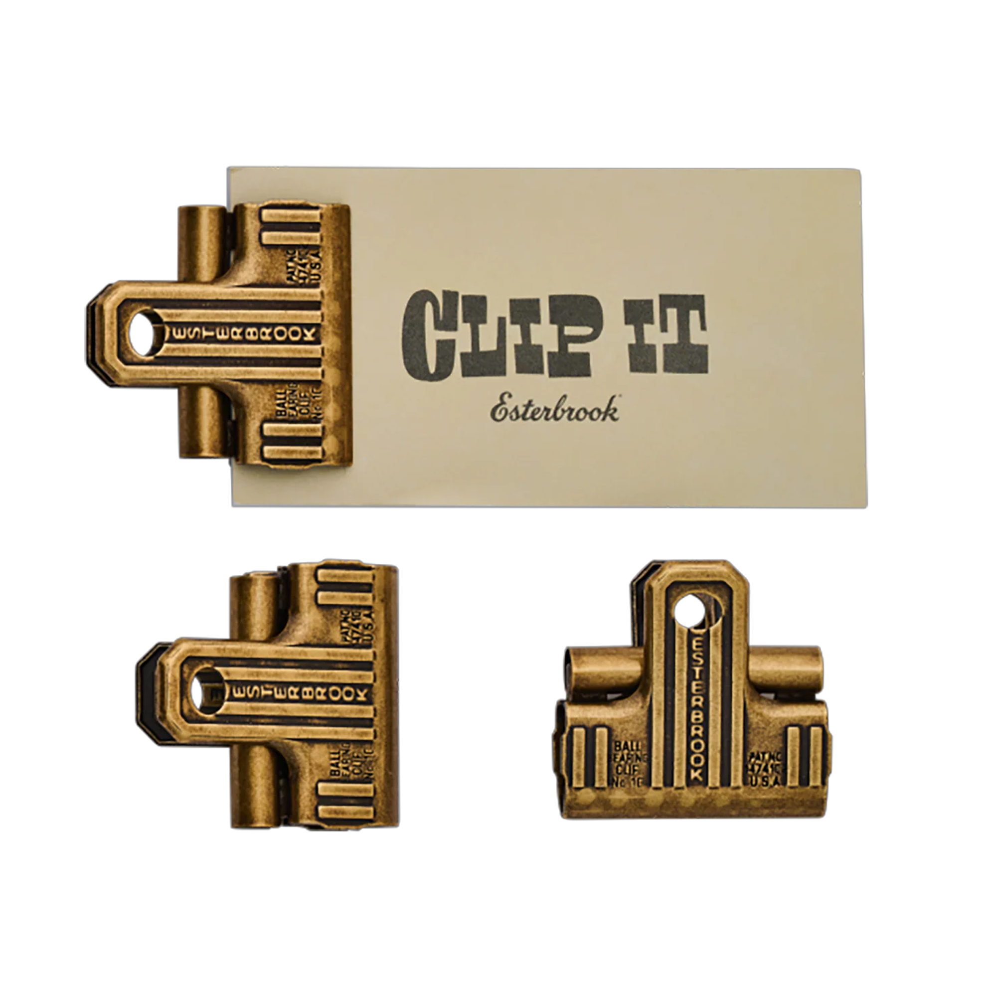 Esterbrook Eclipse 3-Piece Clip Set - Gold Brass – Dromgoole's Fine ...
