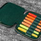 Galen Leather 14 Slot Collector Pen Case for Kaweco Pens - Crazy Horse Forest Green