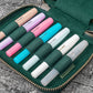 Galen Leather 14 Slot Collector Pen Case for Kaweco Pens - Crazy Horse Forest Green