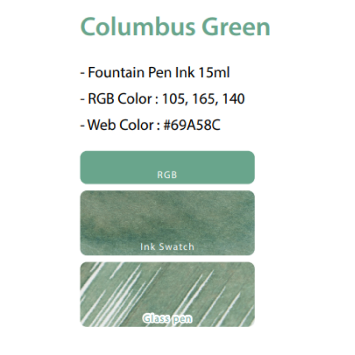 Colorverse Columbus Green (15ml) Bottled Ink (USA Special Series, Ohio)