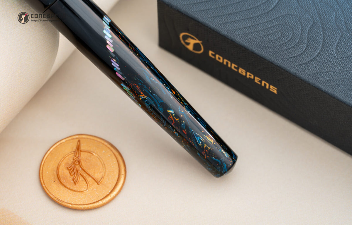 ConCoPens Traditional Vietnamese Lacquer Fountain Pen - Ocean Serenade