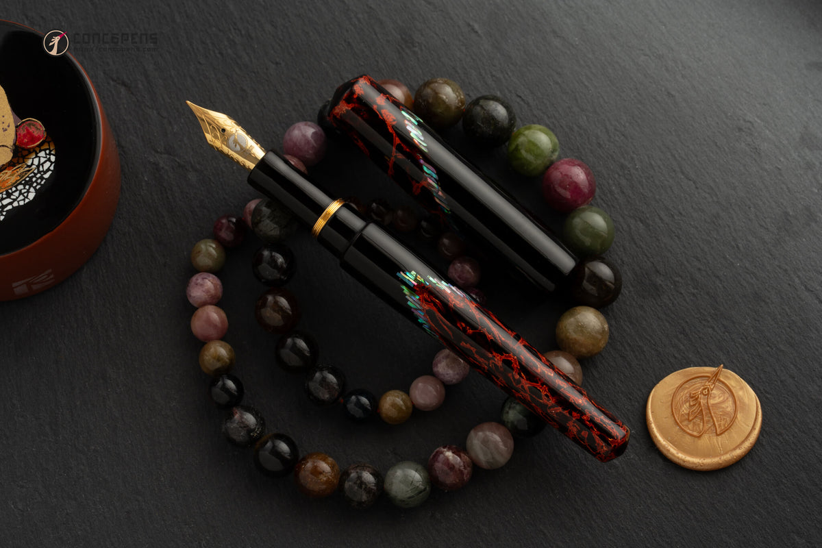 ConCoPens Traditional Vietnamese Lacquer Fountain Pen - Pyre