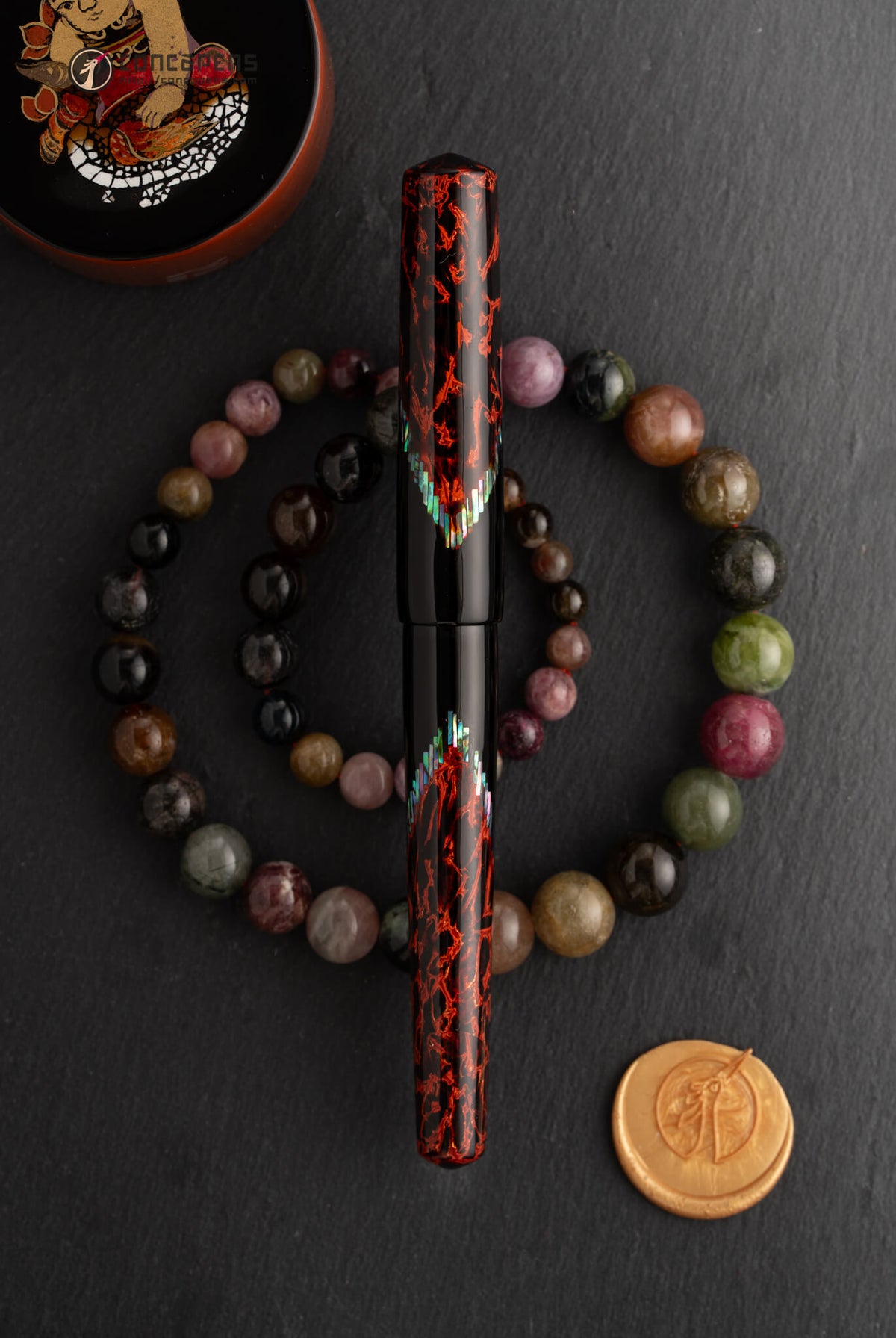 ConCoPens Traditional Vietnamese Lacquer Fountain Pen - Pyre