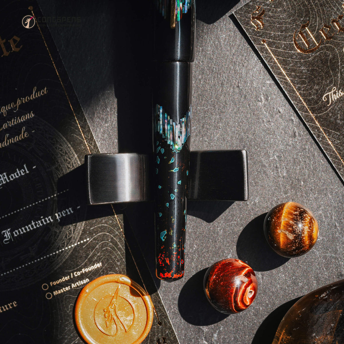 ConCoPens Traditional Vietnamese Lacquer Fountain Pen - Ocean Serenade 2