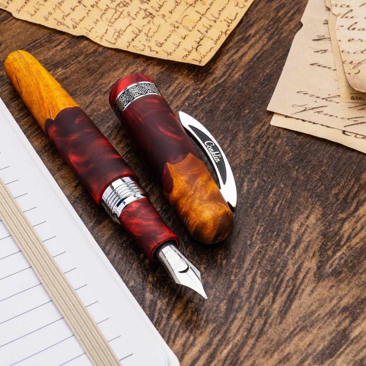 Conklin 1898 Spectra Fusion Fountain Pen - Burgundy with Chrome Trim (Limited Edition)