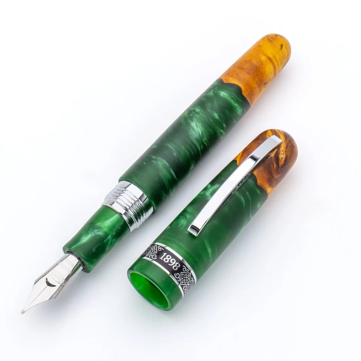 Conklin 1898 Spectra Fusion Fountain Pen - Green with Chrome Trim (Limited Edition)