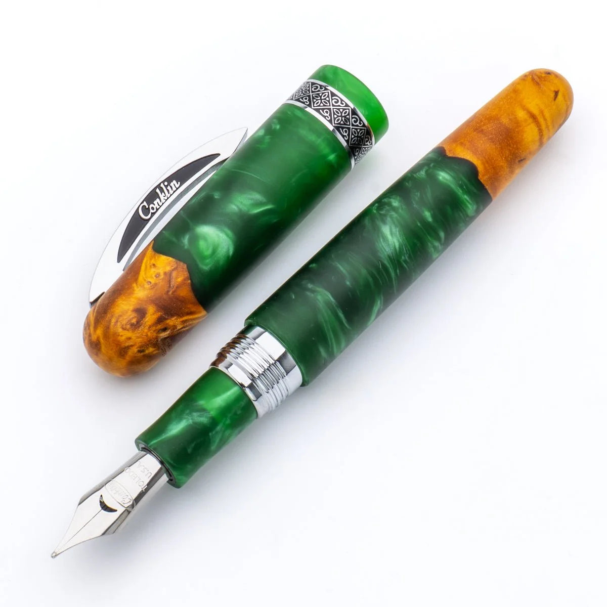 Conklin 1898 Spectra Fusion Fountain Pen - Green with Chrome Trim (Limited Edition)
