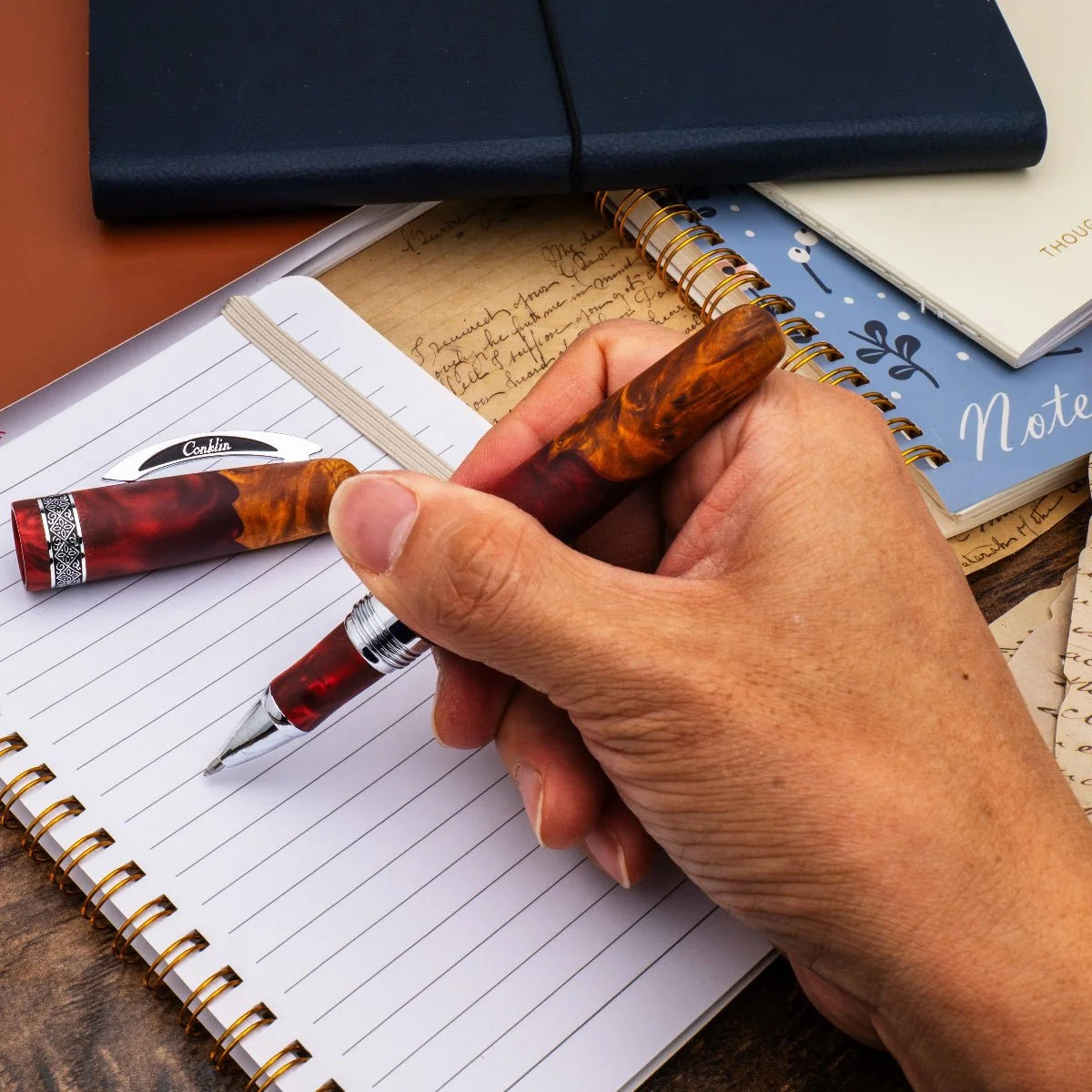 Conklin 1898 Spectra Fusion Rollerball - Burgundy with Chrome Trim (Limited Edition)