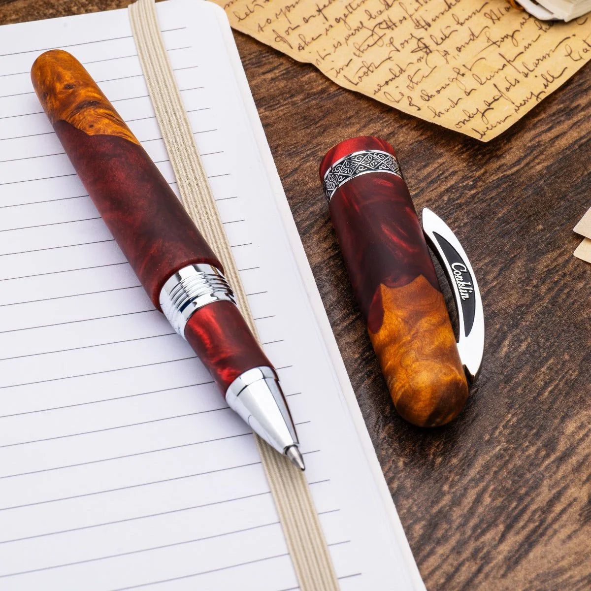 Conklin 1898 Spectra Fusion Rollerball - Burgundy with Chrome Trim (Limited Edition)