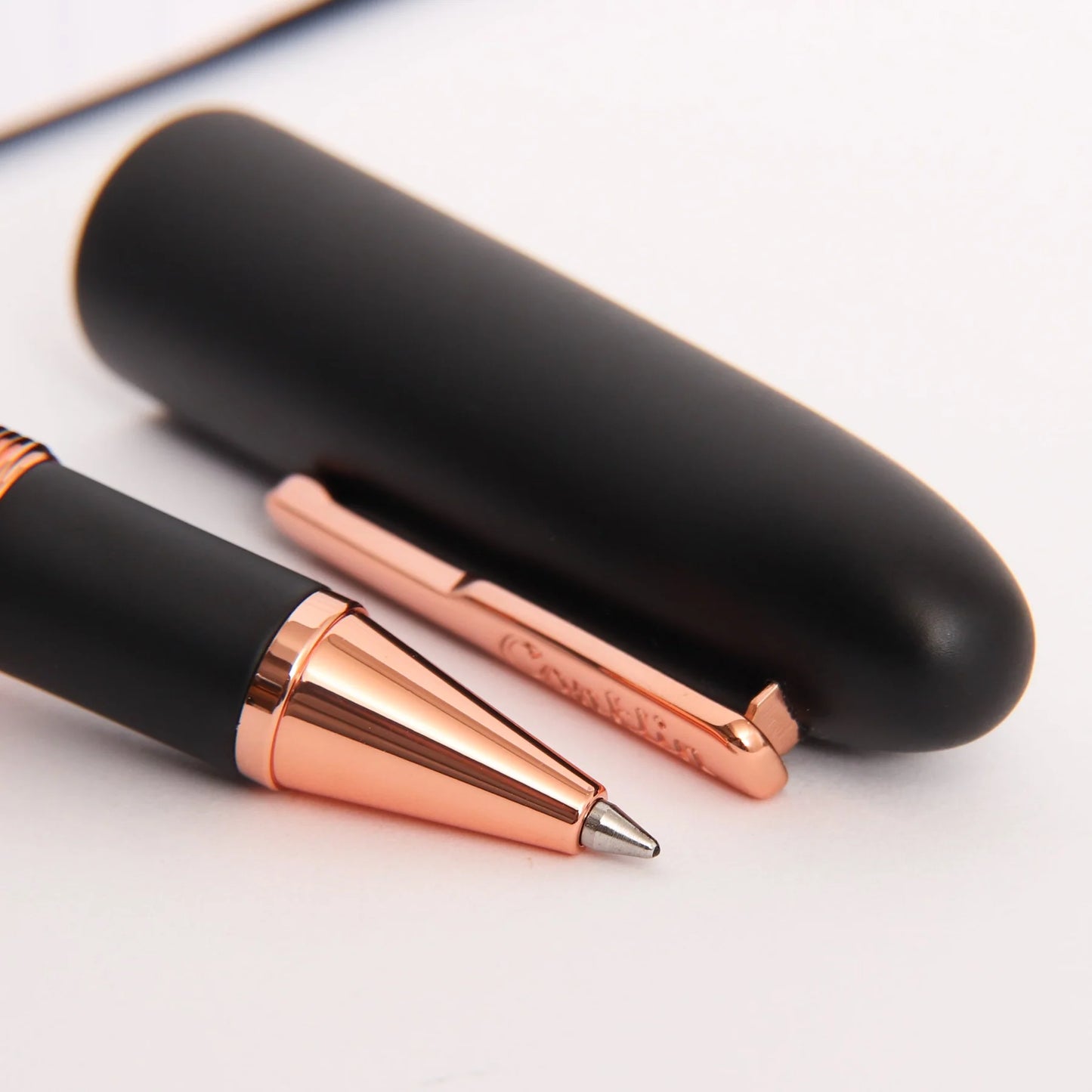 Conklin All American Rollerball - Black Matte with Rose Gold Trim (Discontinued)