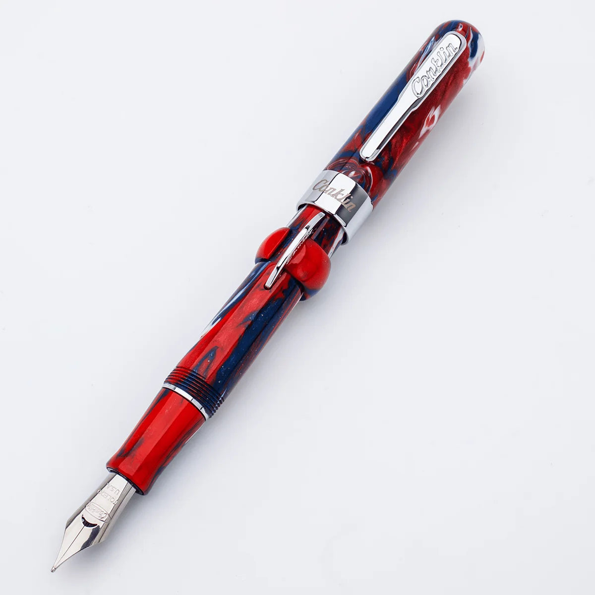 Conklin Mark Twain Crescent Fountain Pen - USA 250 with Chrome Trim (Limited Edition)