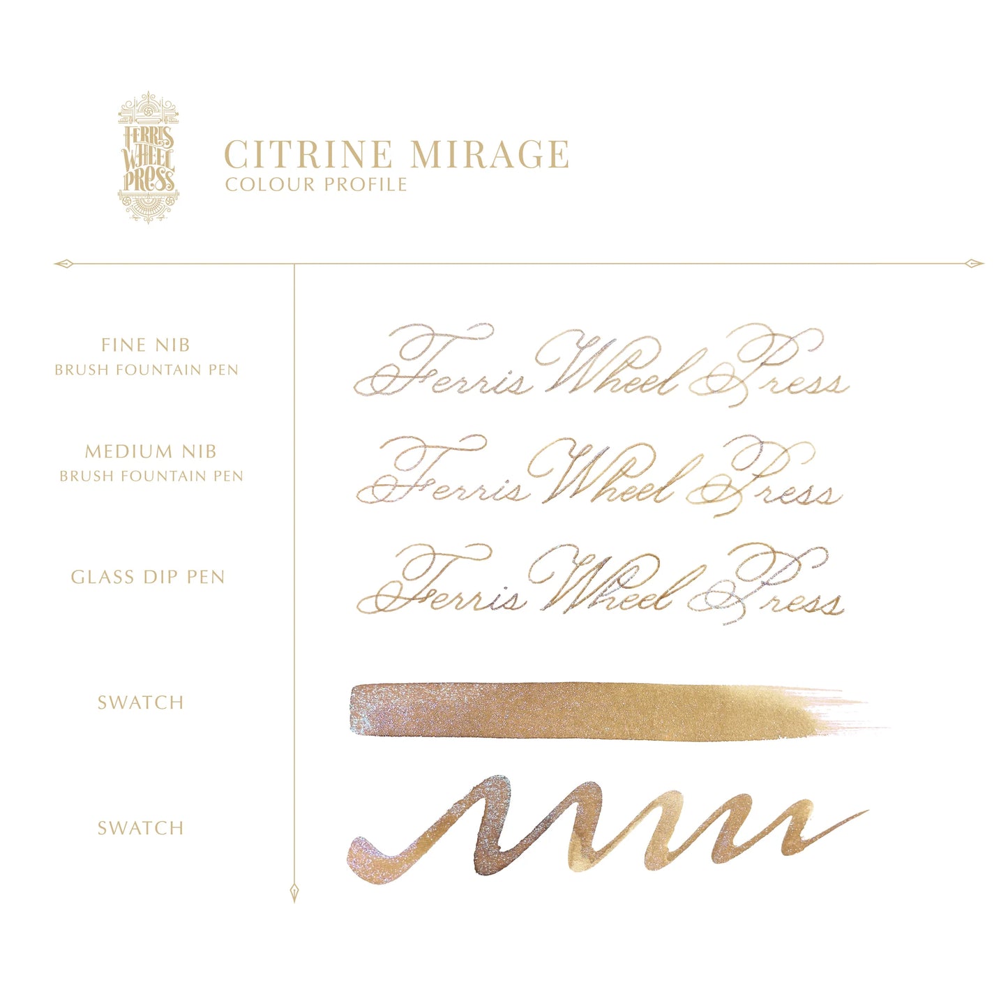 Ferris Wheel Citrine Mirage (20ml) Bottled Ink -  Ferritales Bestiary Collection