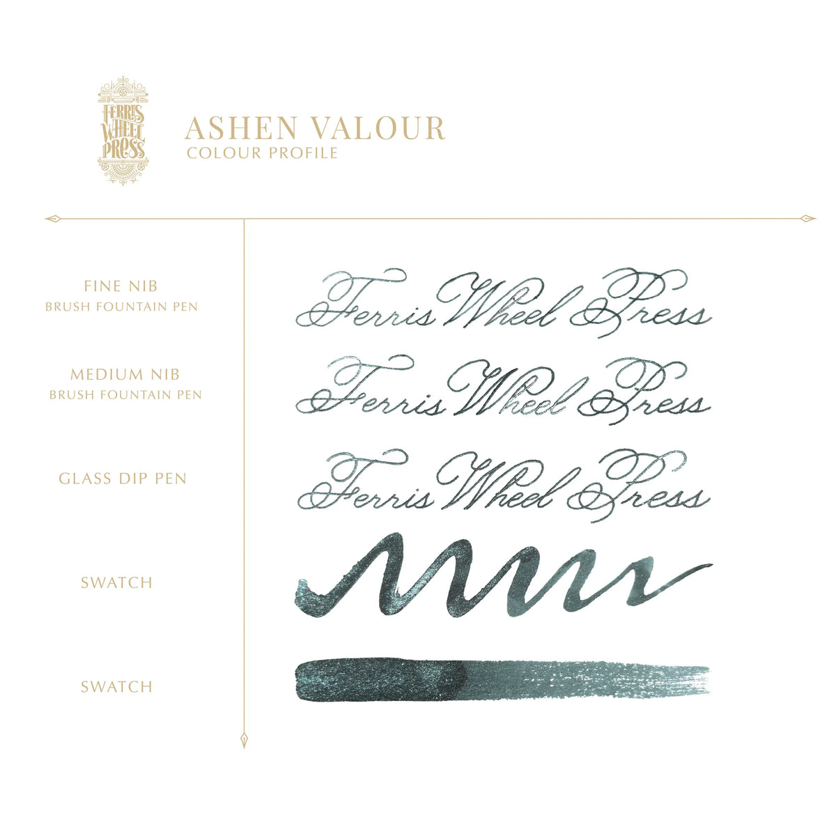 Ferris Wheel Press Ashen Valour (20ml) Bottled Ink - FerriTales: The Book of Knights Series