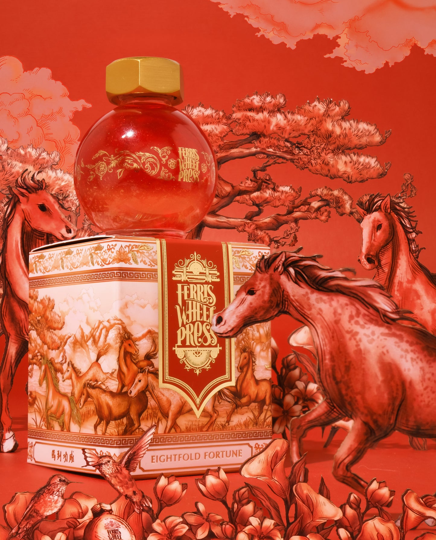 Ferris Wheel Press Fete Chinoise - Eightfold Fortune (20ml) Bottled Ink - 2026 Lunar New Year Edition