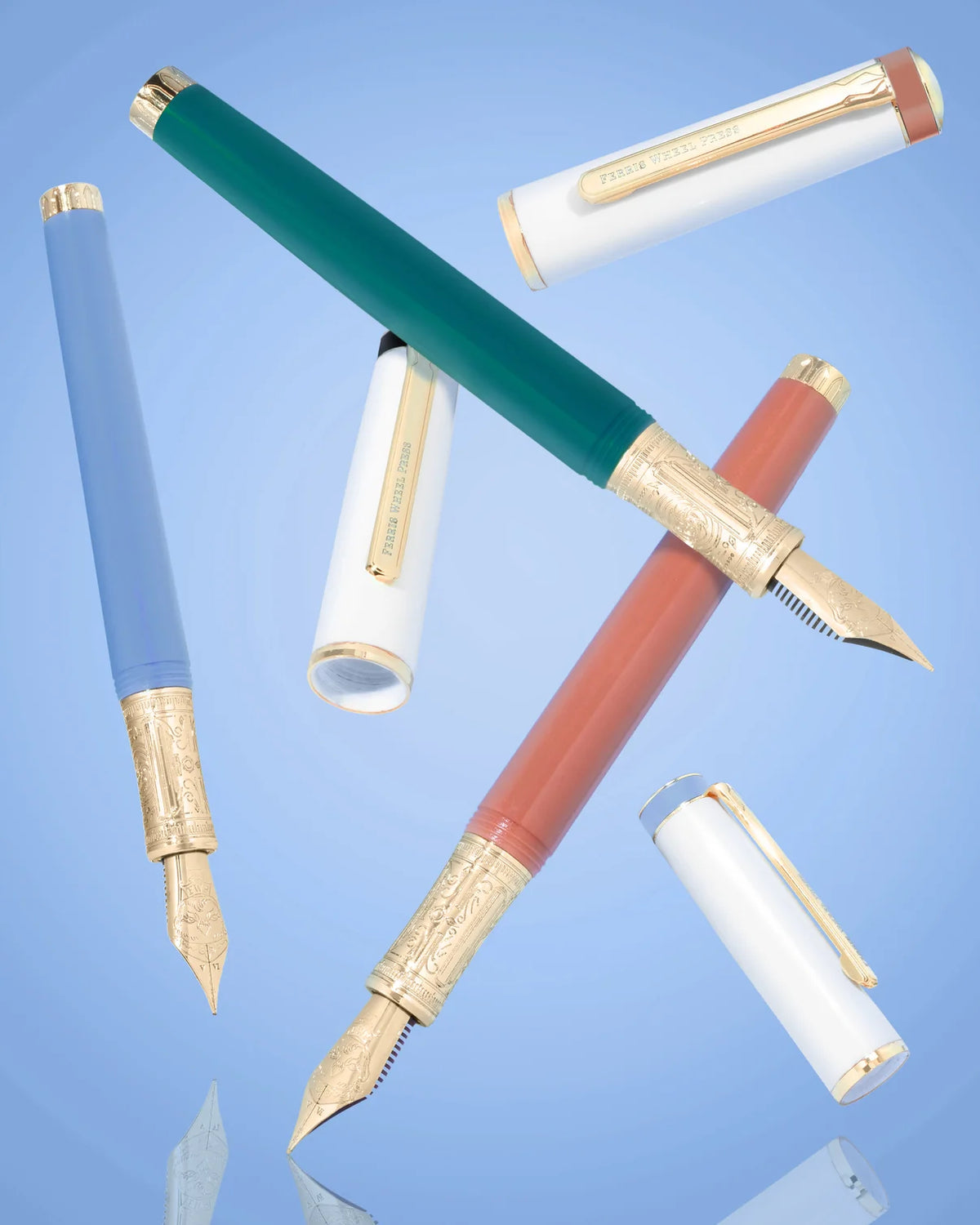 Ferris Wheel Press The Masque Resin Fountain Pen & Ink Set - Teal